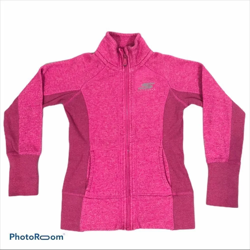 Girls Pink Sketchers Performance Zip Up Sweatshirt
